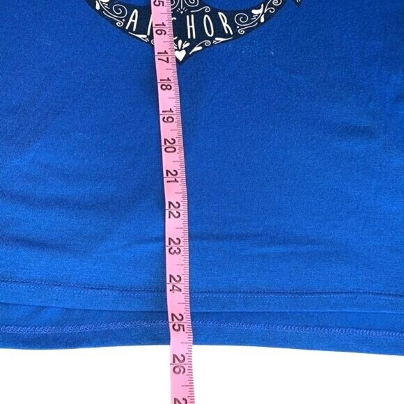 Wound Up Blue Racerback Tank Top With Lace Details & Anchor Graphic XLarge (15-1 - Picture 9 of 10